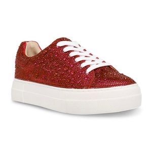 COPY - NEW BETSEY JOHNSON SB-Sidney RED Rhinestone Sneaker
